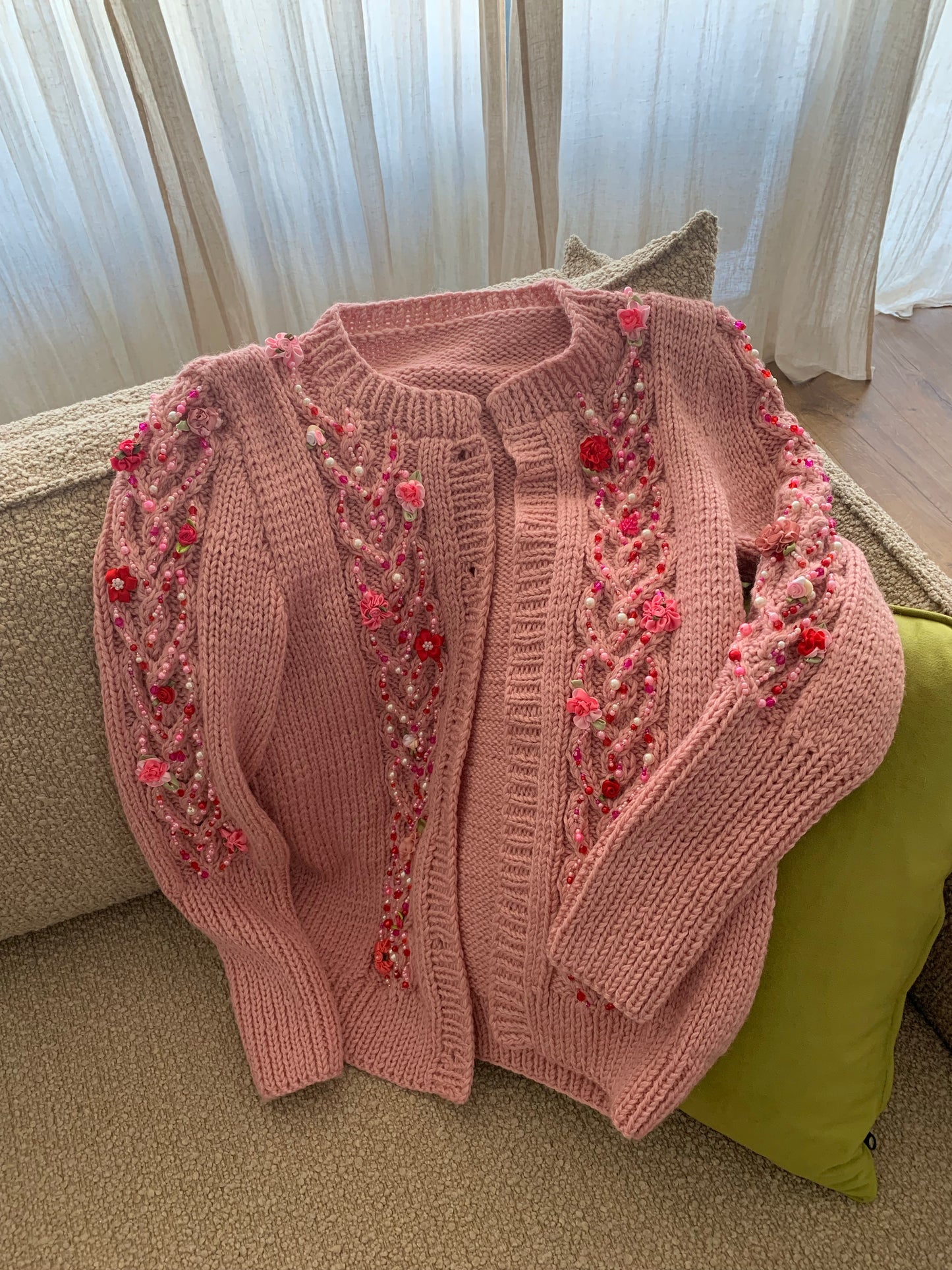 LOVE YOUR HEART pink cardigan